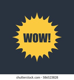 Sticker with wow! icon