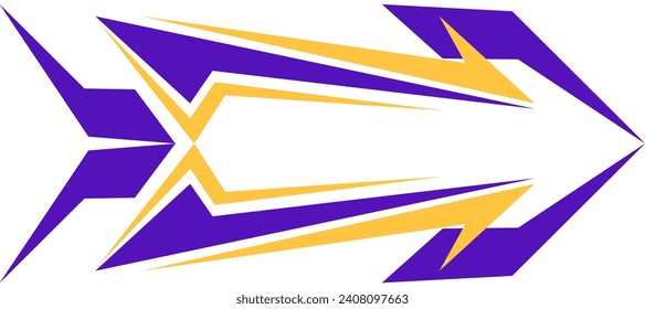 sticker wrap yellow and violet arrow car livery design background