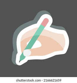 Sticker Writing. suitable for Hand Actions symbol. simple design editable. design template vector. simple symbol illustration