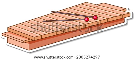 Sticker xylophone musical instrument illustration