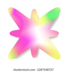 Sticker y2k holography style neon color