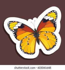 Sticker of yellow butterfly