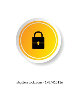 sticker in yellow color with padlock icon illustration