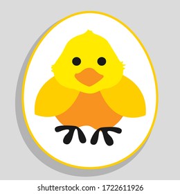 
Sticker yellow in the shape of an egg and chicken