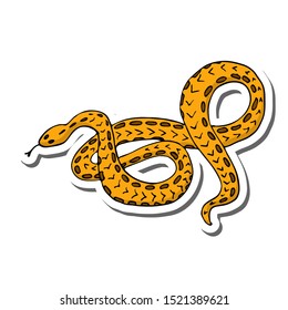 Sticker Yellow Snake Vector Illustration Cartoon Stock Vector (Royalty ...