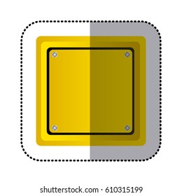 sticker yellow square shape traffic sign icon vector illustration