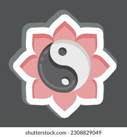 Sticker Yin Yang. related to Chinese New Year symbol. simple design editable