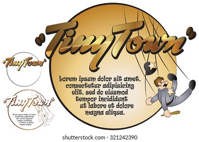 Sticker for your message. Toys in tiny Town. Cop.