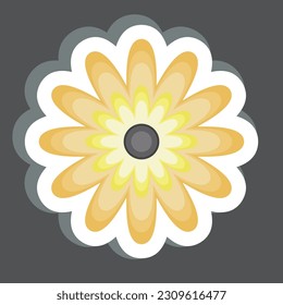 Sticker Zinnia. related to Flowers symbol. simple design editable. simple illustration