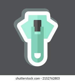 Sticker Zipper 2. adecuado para el símbolo Tailor. diseño simple editable. vector de plantilla de diseño. ilustración de símbolo simple