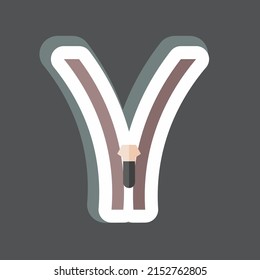 Sticker Zipper. suitable for Tailor symbol. simple design editable. design template vector. simple symbol illustration