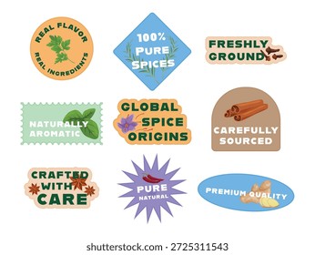 Stickering spices with designs that highlight their quality and origin in a bright and colorful layout