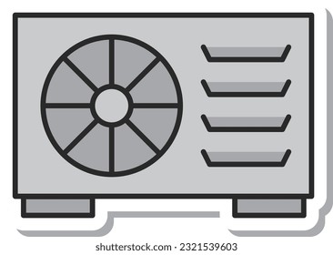 Sticker-like daily necessities illustration outdoor unit
