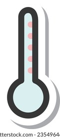 Sticker-like medical-related single item icon thermometer