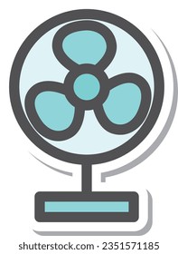 Sticker-ähnliche einfache elektrische Einheit Einzelposten Symbol elektrischen Ventilator