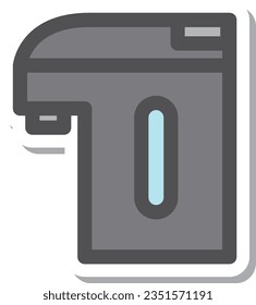 Sticker-like simple electric appliance single item icon electric pot