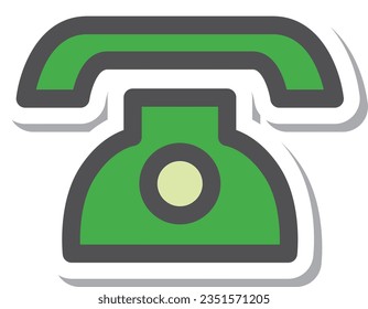 Aufkleber-ähnliches einfaches elektrisches Gerät mit nur einem Element Symbol Telefon