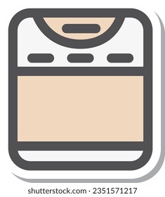Sticker-like simple electrical appliance single item icon washing machine