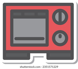 Sticker-like simple electrical appliance single item icon oven
