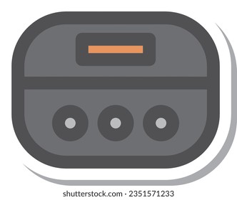 Sticker-like simple electrical appliance single item icon rice cooker