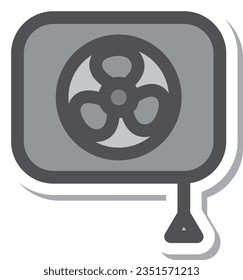Sticker-like simple electrical appliances single item icon ventilation fan