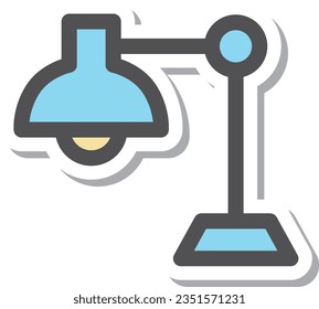 Sticker-like simple electrical appliances single item icon desk lamp