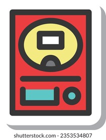 Sticker-like simple entertainment-related single item icon pachinko