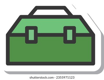 Sticker-like tools single item icon tool box
