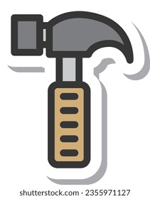 Sticker-like tools single item icon Hammer