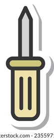 Sticker-like tools single item icon screwdriver