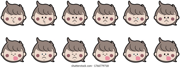 Sticker-like vector with various expressions