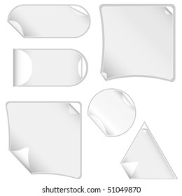 Stickers with 2 layers and peeling corners. Vector illustration.