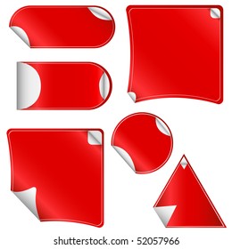 Stickers with 2 layers and peeling corners. Vector illustration.