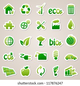 Stickers about ecology concept.