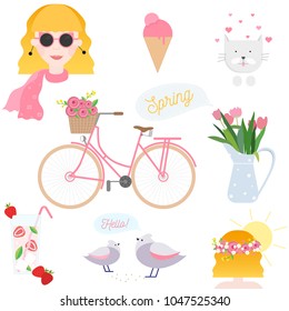 Stickers about pink spring 