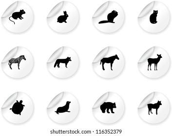 Stickers with animal icons