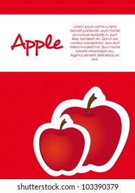 stickers apple red dot background, vector illustration