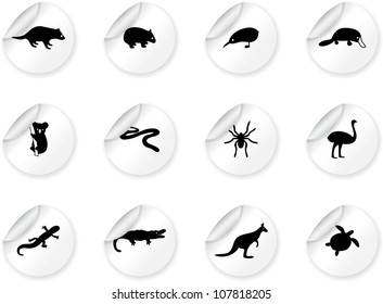 Stickers with australian animal icons