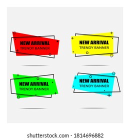 Stickers banners Tags banners vector design. Flat linear promotion ribbon banner. Vector illustration EPS10.

