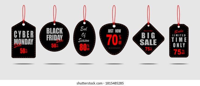 Stickers banners Tags banners vector design. Flat linear promotion ribbon banner. Vector illustration EPS10.