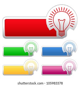 Stickers with Bulb, vector eps10 illustration