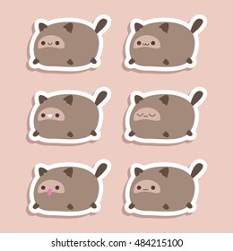Stickers cats with different emotions