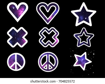 Stickers clipart, space print