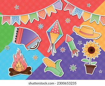 stickers collection for brazilian party festa junina