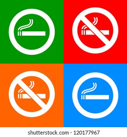 Stickers colorful - No smoking area labels