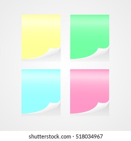Stickers colorful with shadows. Vector illustration