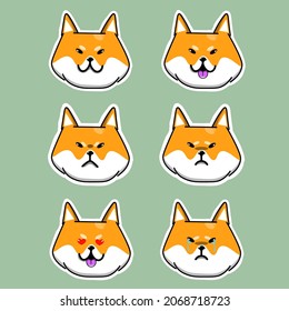 Stickers with a cute Akita whose name is Kiro.