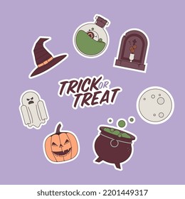 Stickers De Ilustración de Halloween  En Vector