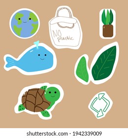 Stickers depicting animals and everything eco-friendly