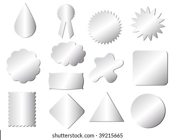 stickers different shape silver texture vector illustration